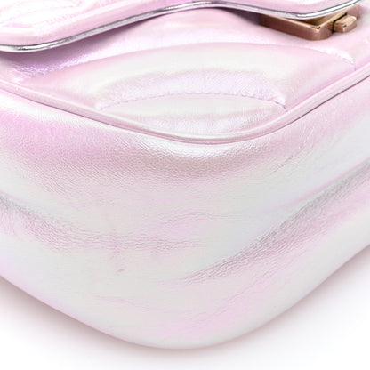Gucci Iridescent Nappa Chevron Matelasse Mini GG Marmont Shoulder Bag Iridescent Escape Pink 8 of 9