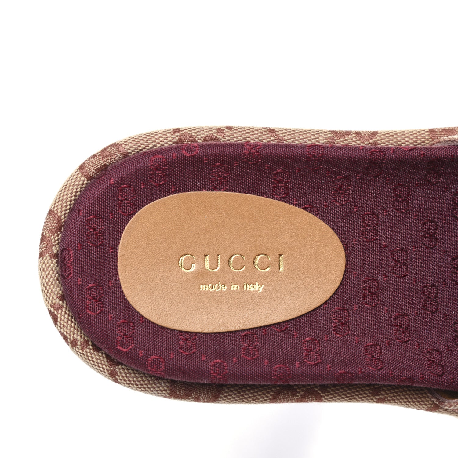Gucci Canvas GG Monogram Angelina Platform Slide Sandals 36.5 Beige Ruggine 7 of 10