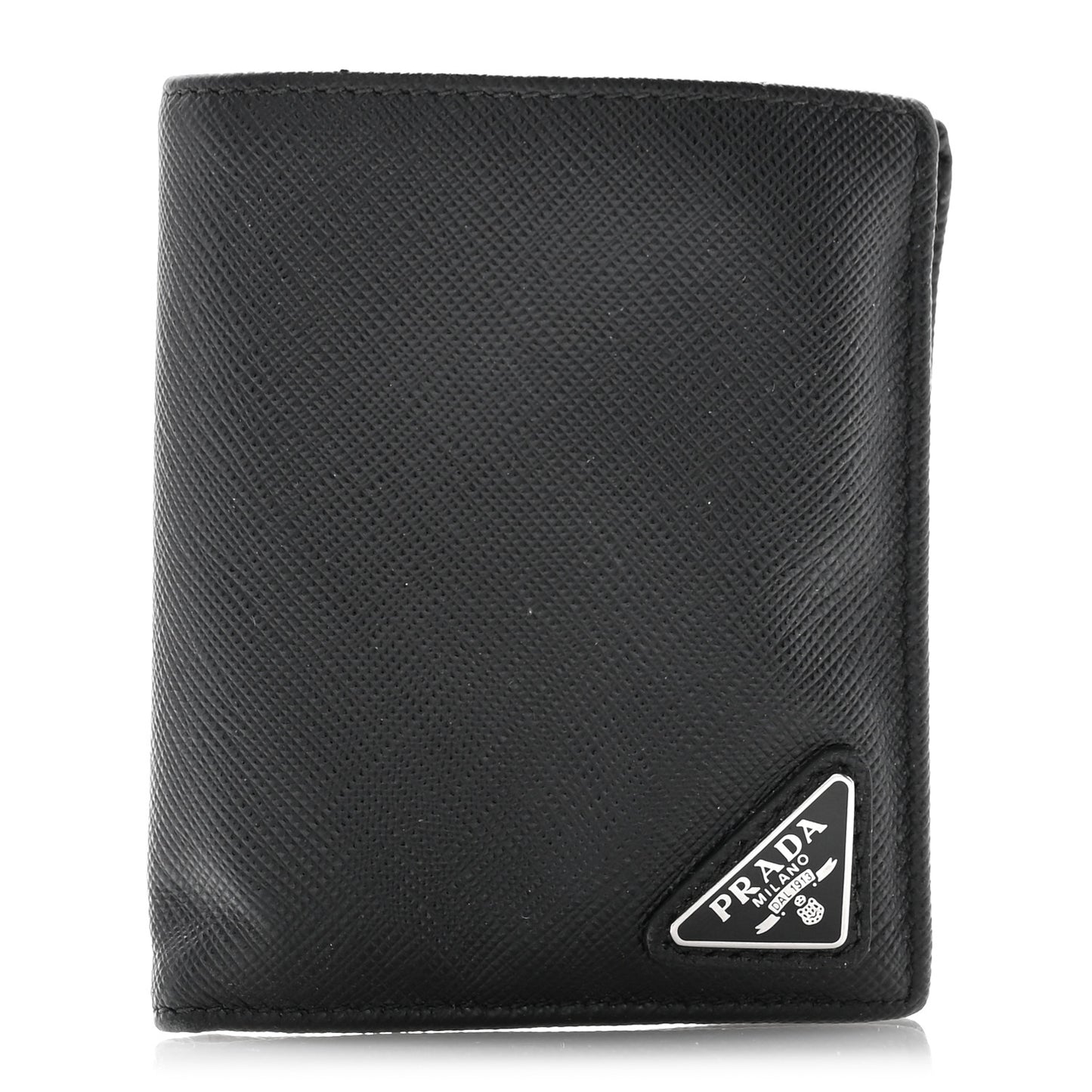 Saffiano Triangle Bi-Fold Wallet Black