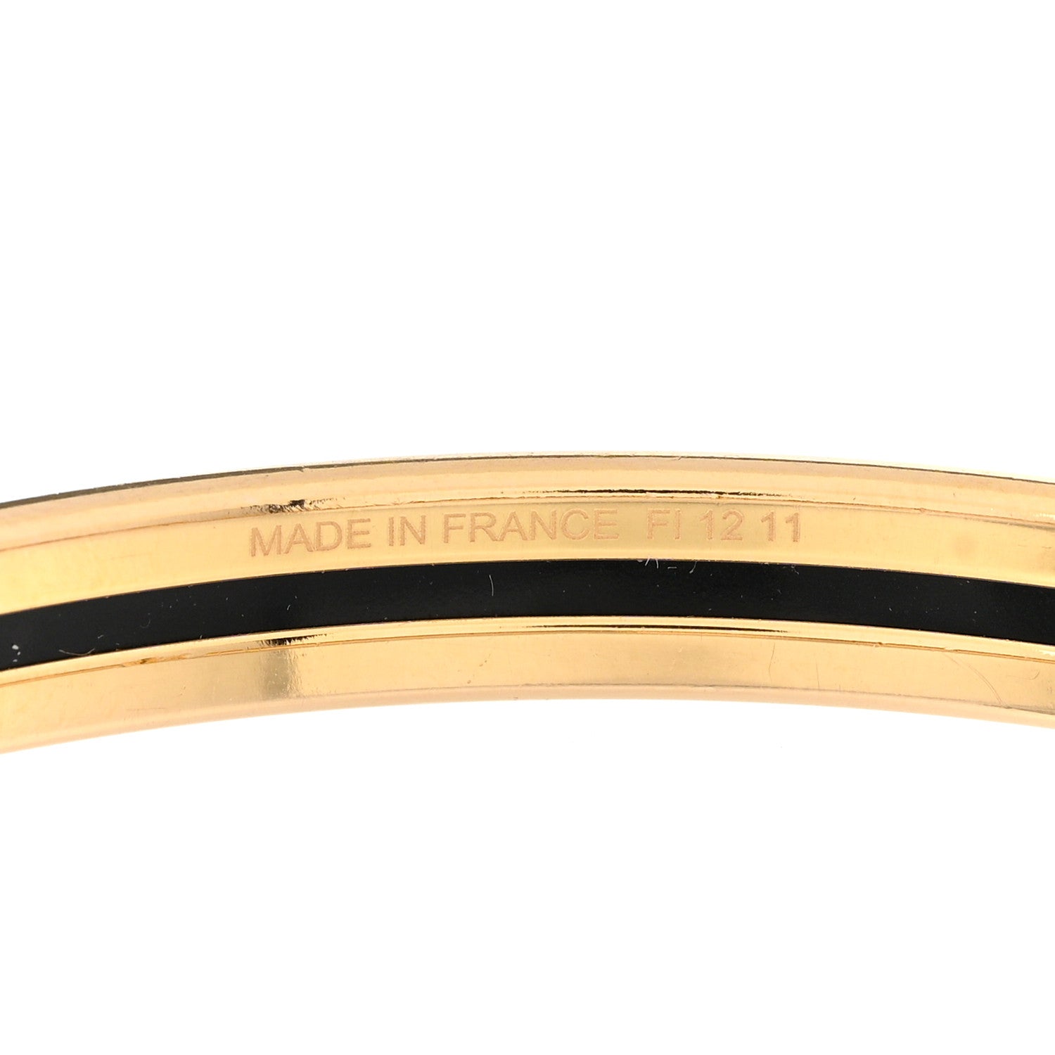 Hermes Enamel Uni Bangle 62 Black 5 of 5