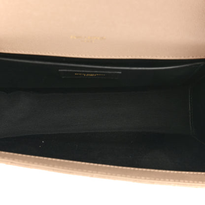 Saint Laurent Grain De Poudre Textured Mixed Matelasse Medium Triquilt Monogram Satchel Dark Beige 5 of 13