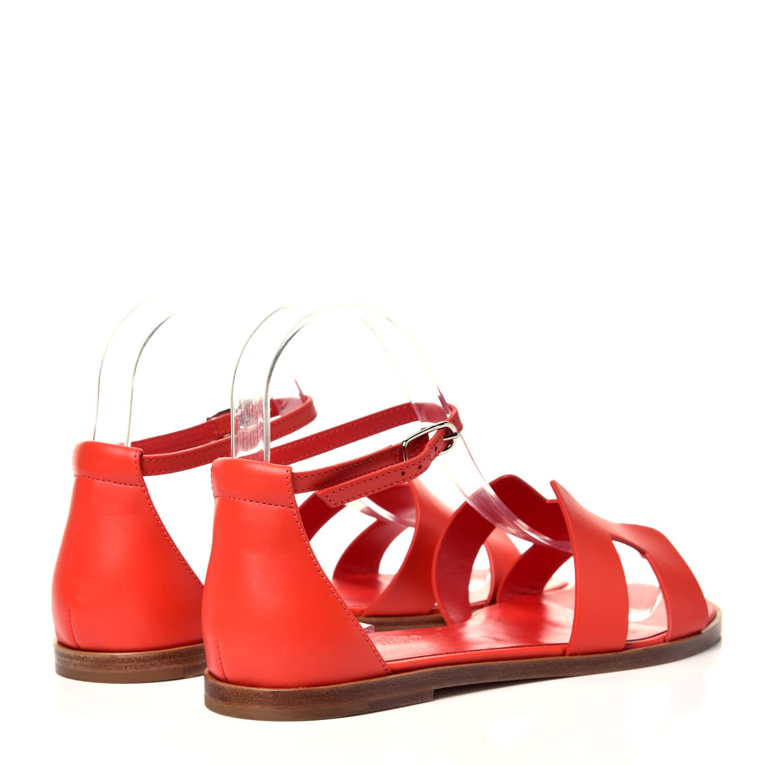 Hermes Calfskin Santorini Sandals 37 Pavot 4 of 10