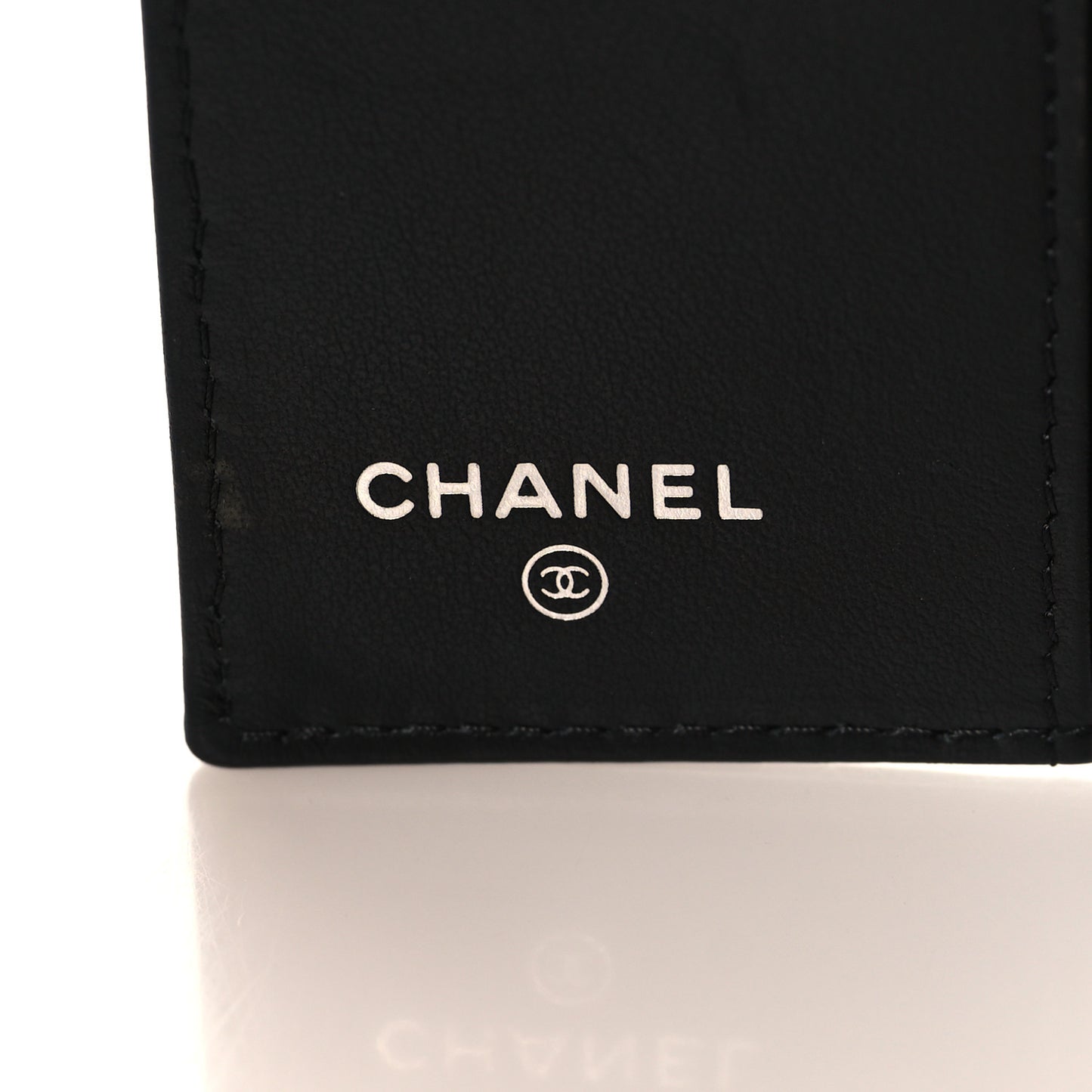 Lambskin Camellia Embossed 4 Key Holder Black