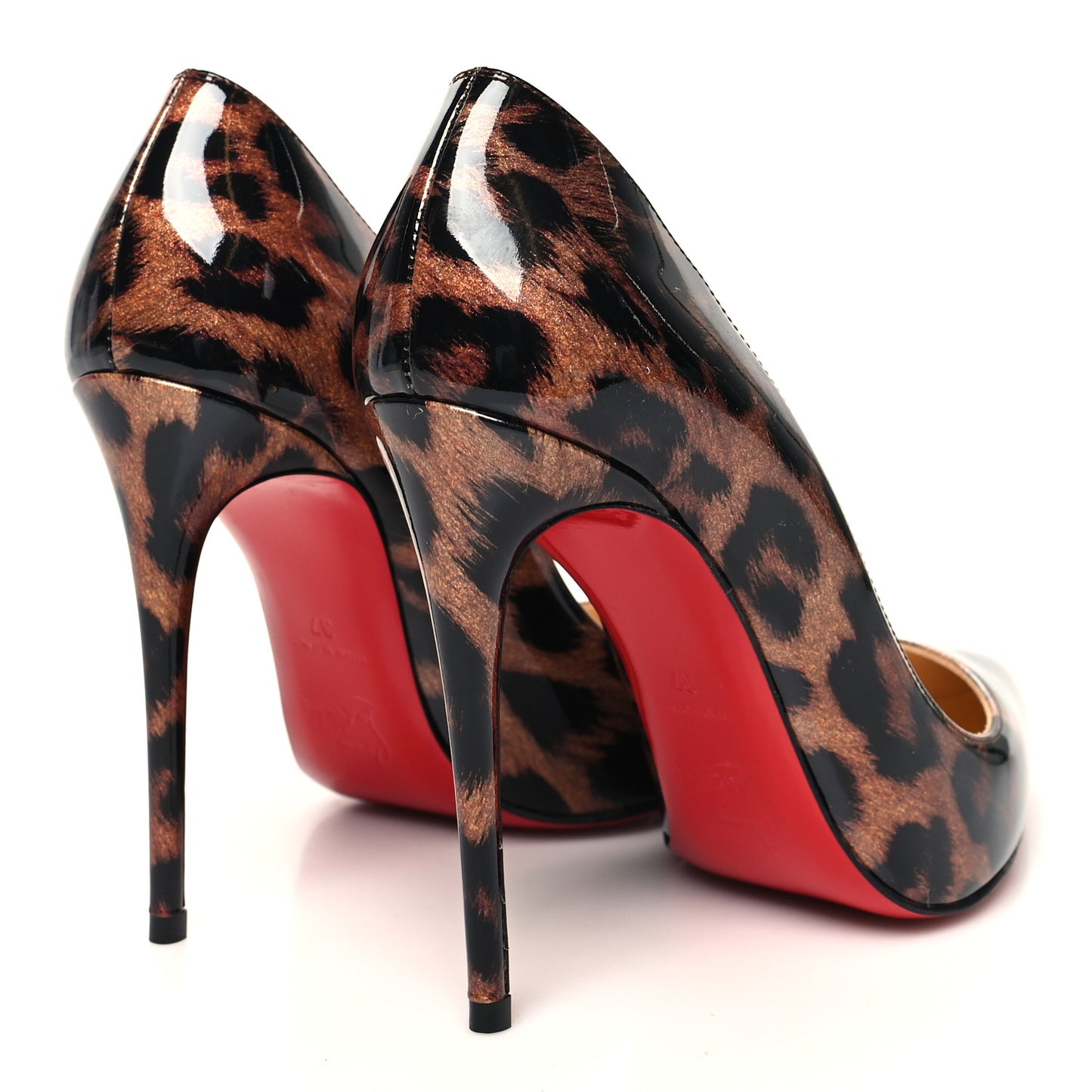Patent Glitter Leopard Print Pigalle Follies 100 Pumps 37 Gold