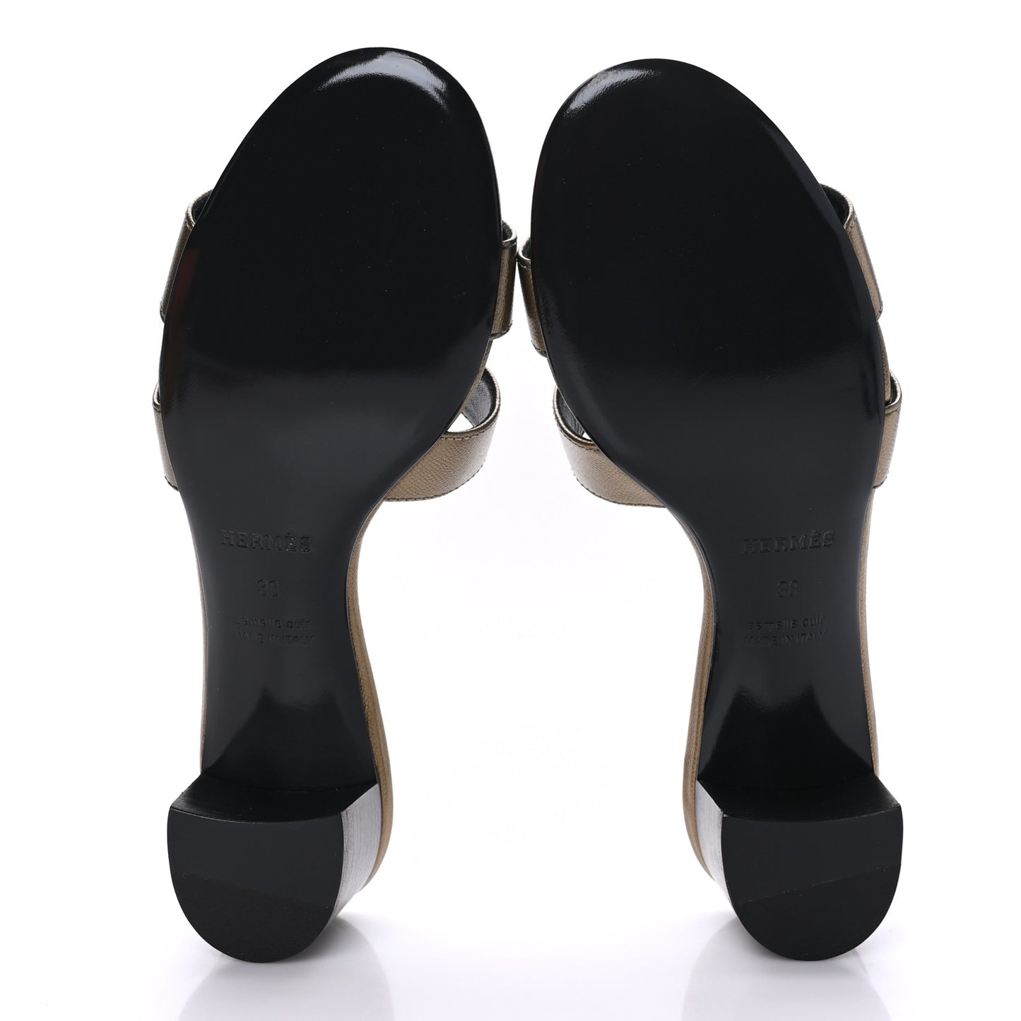 Metallic Epsom Oasis Sandals 38 Vert Bronze