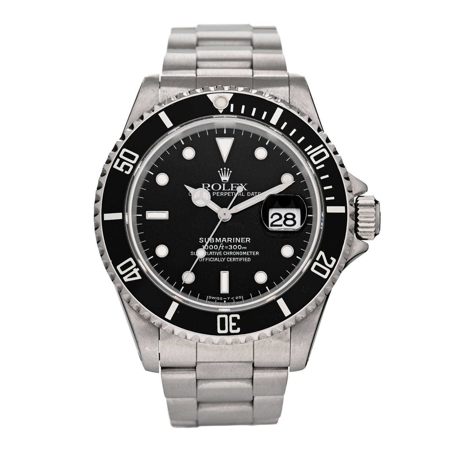 Stainless Steel 40mm Oyster Perpetual Submariner Date Watch Black 16610