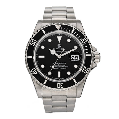 Rolex Stainless Steel 40mm Oyster Perpetual Submariner Date Watch Black 16610 1 of 5