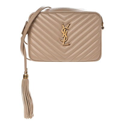 Saint Laurent Calfskin Matelasse Monogram Lou Camera Bag Dark Beige 1 of 11