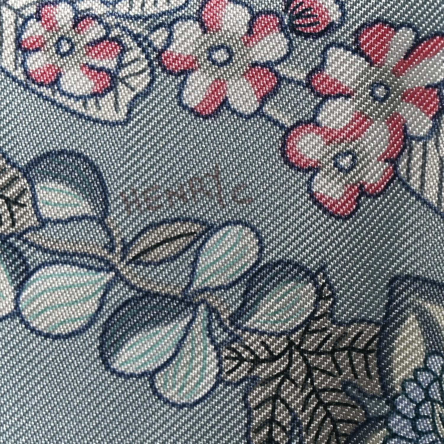 Hermes Silk Brides De Gala En Fleurs Scarf 90 White Bleu Glacier Vert 5 of 5