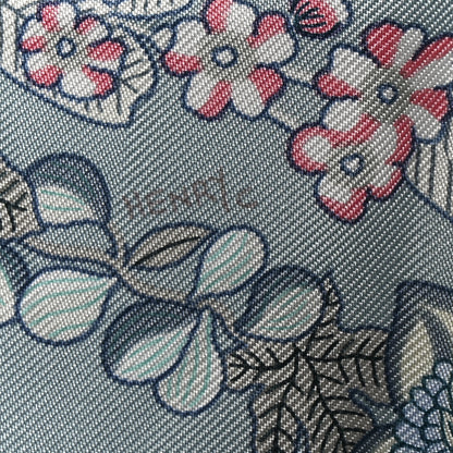 Hermes Silk Brides De Gala En Fleurs Scarf 90 White Bleu Glacier Vert 5 of 5