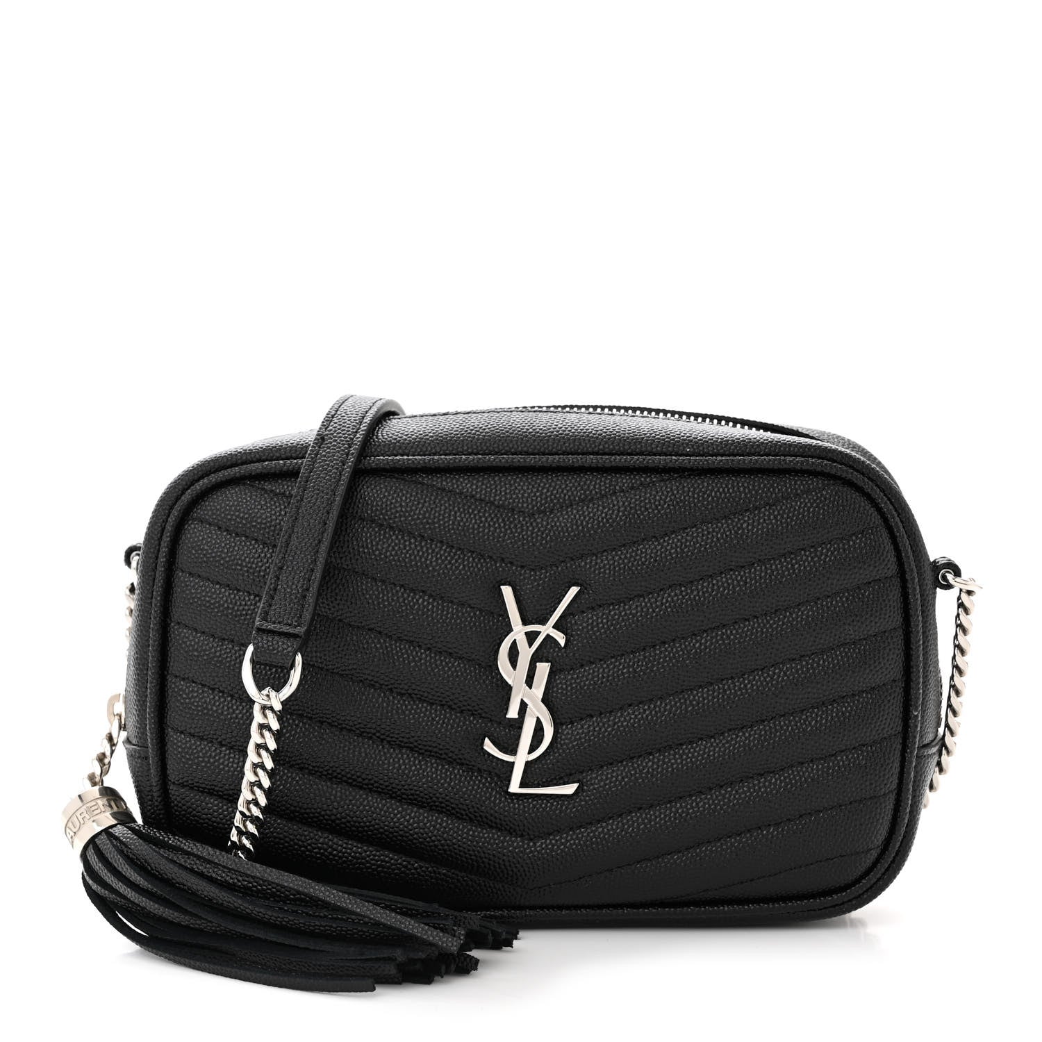 Saint Laurent Grain De Poudre Matelasse Monogram Mini Lou Camera Bag Black 1 of 11