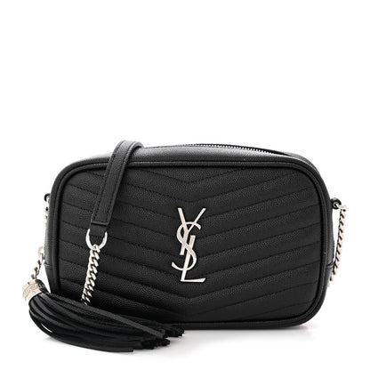 Saint Laurent Grain De Poudre Matelasse Monogram Mini Lou Camera Bag Black 1 of 11
