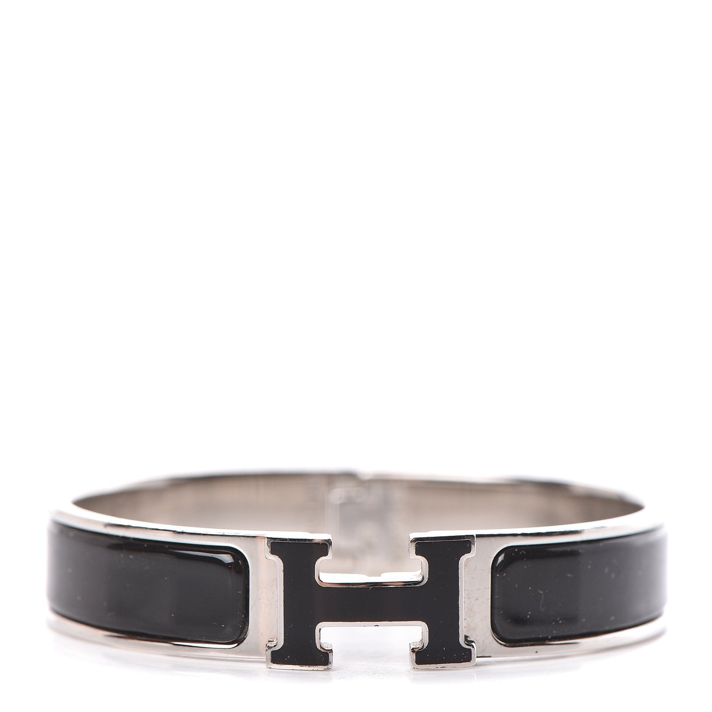 Enamel Narrow Clic Clac H Bracelet PM Black