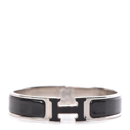 Hermes Enamel Narrow Clic Clac H Bracelet PM Black 1 of 5