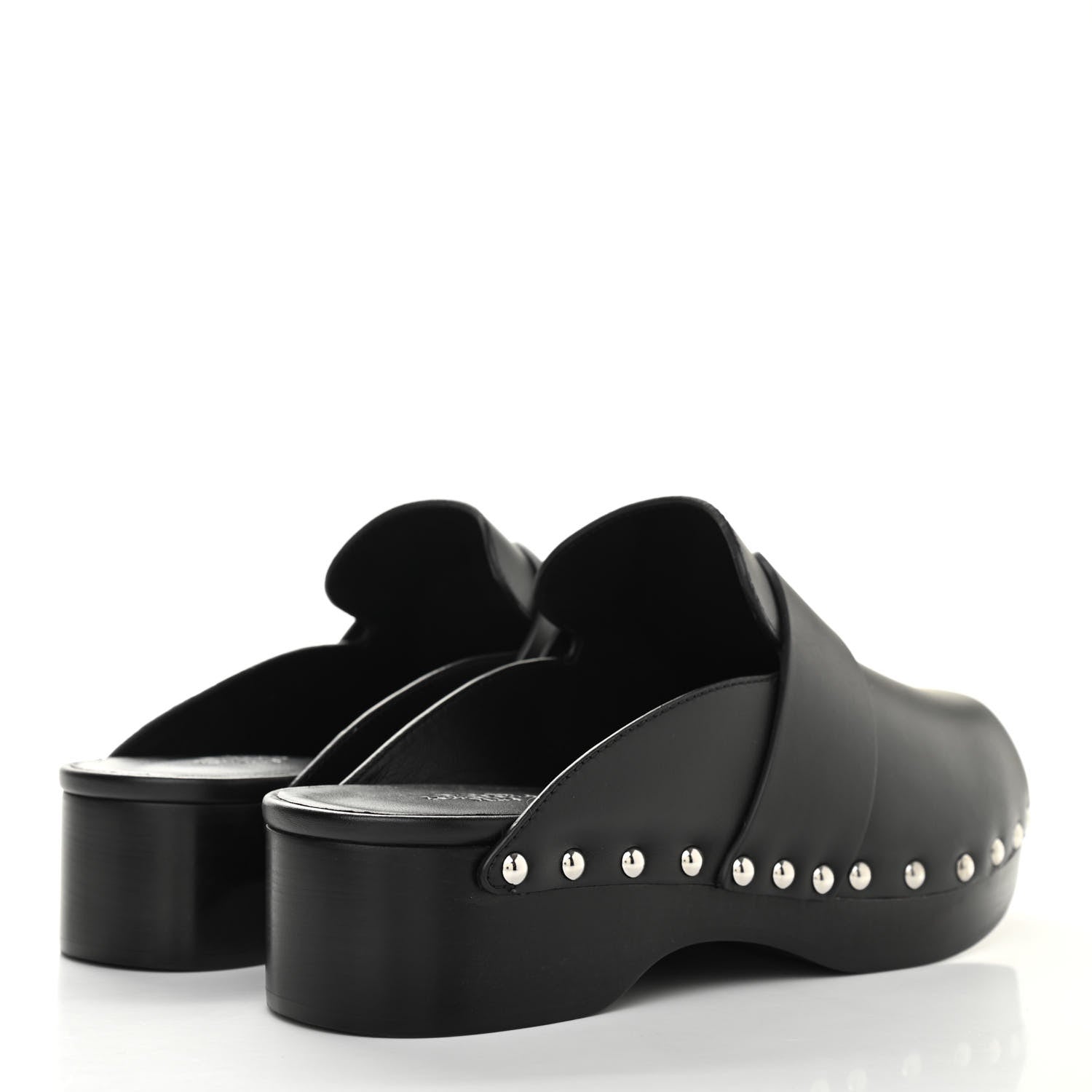 Hermes Calfskin Calya Mules 37 Black 4 of 8