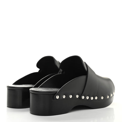 Hermes Calfskin Calya Mules 37 Black 4 of 8