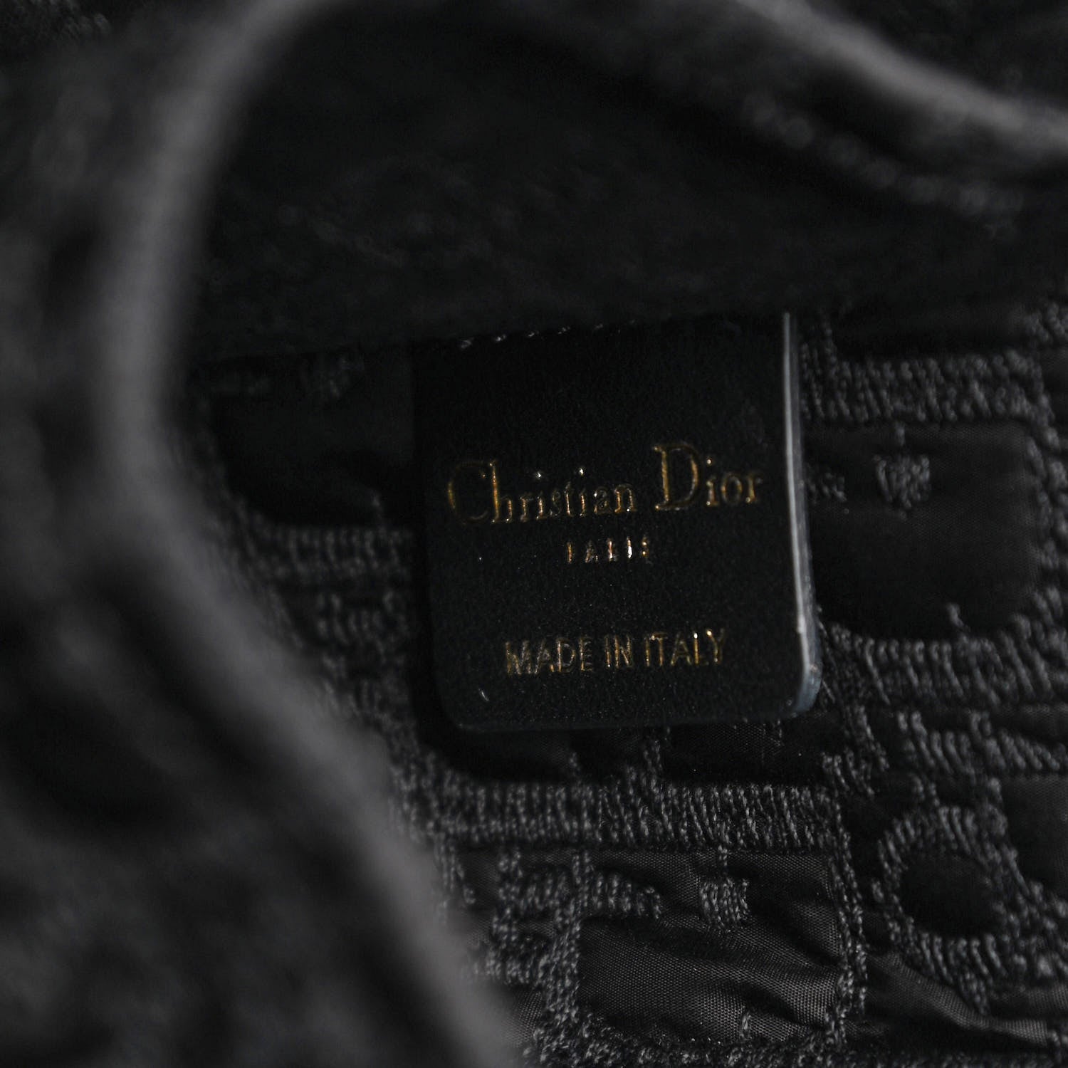 Christian Dior Canvas Satin Embroidered Book Tote Insert Black 6 of 10