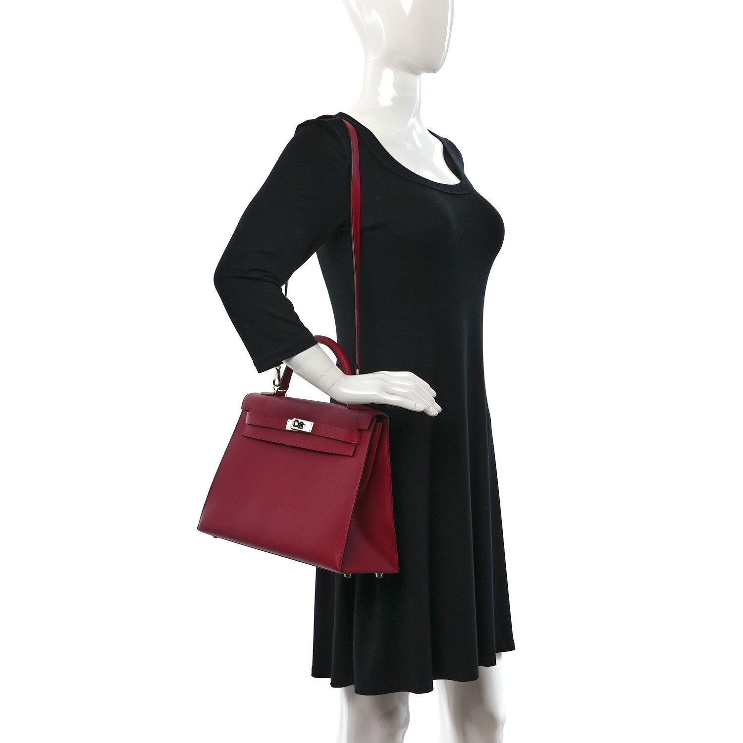 Hermes Epsom Kelly Sellier 32 Rubis 2 of 15