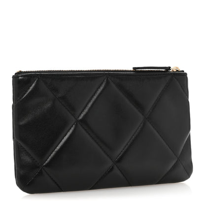 Chanel Lambskin Quilted Small Chanel 19 Pouch Black 3 of 11