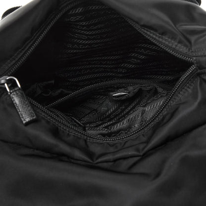 Prada Nylon Vela Saffiano Single Buckle Messenger Shoulder Bag Black 2 of 5