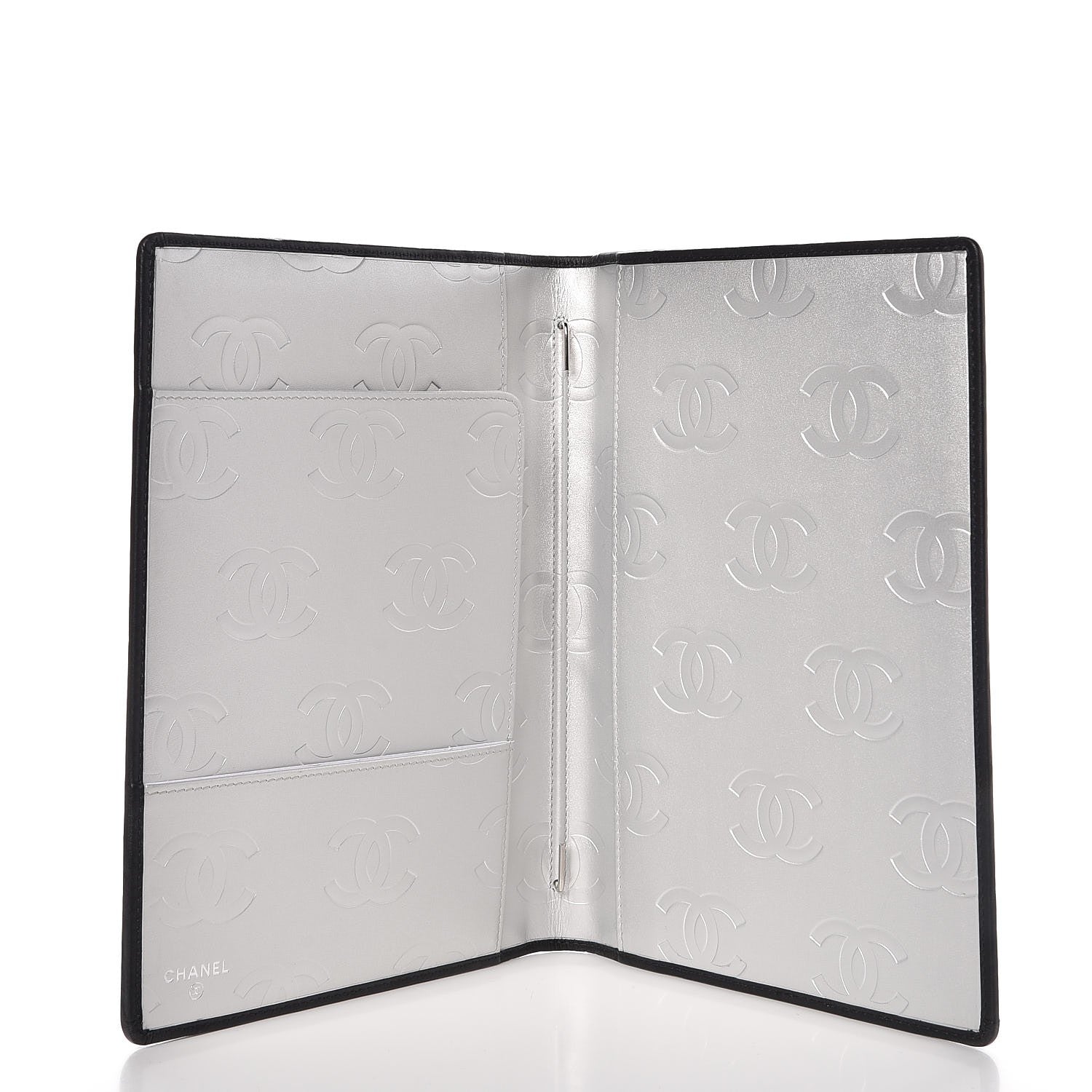 Chanel Calfskin Quilted Large Cambon Agenda Planner Black Silver 5 of 10