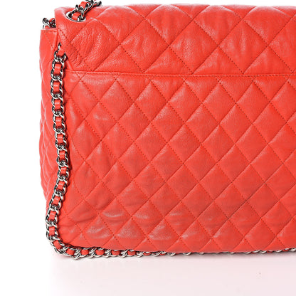 Chanel Washed Lambskin Quilted Maxi Chain Around Flap Red 11 of 12