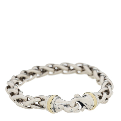 David Yurman Sterling Silver 14K Yellow Gold 8mm Wheat Chain Bracelet 1 of 3