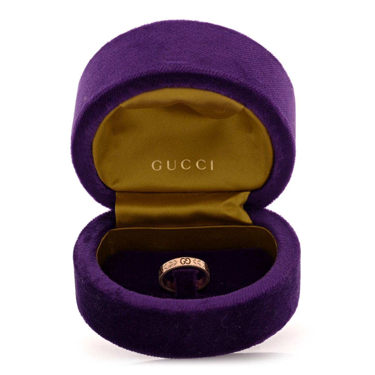18K Rose Gold Enamel 4mm Icon Blooms Band Ring 55 7.25