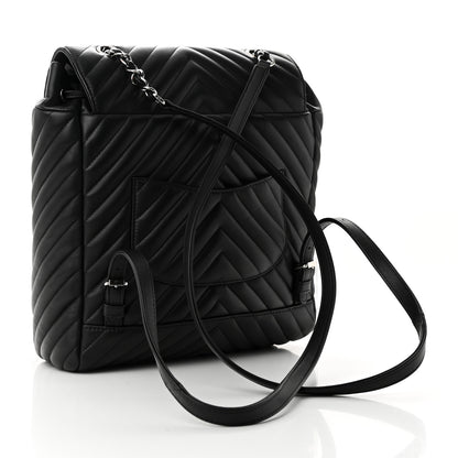 Chanel Calfskin Chevron Quilted Large Urban Spirit Backpack Black 3 of 10