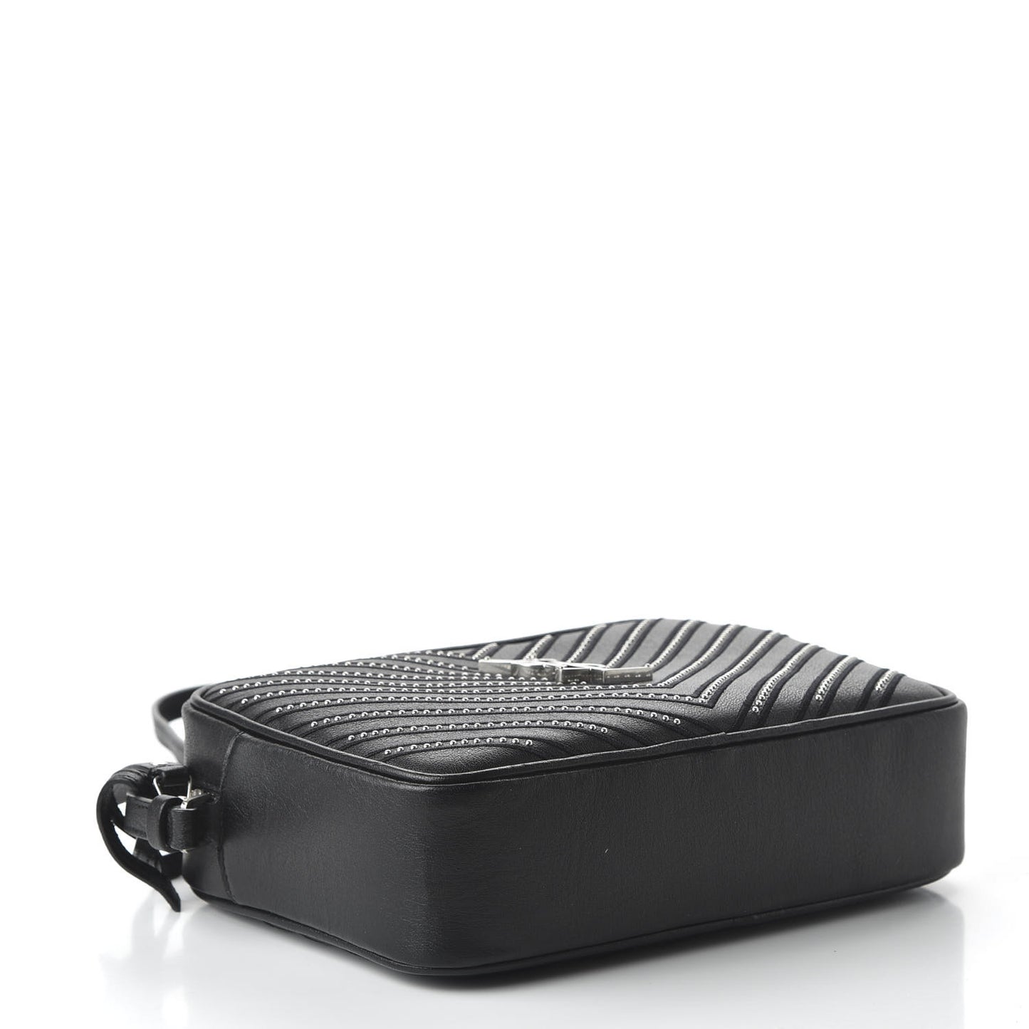 Calfskin Studded Matelasse Monogram Lou Camera Bag Black