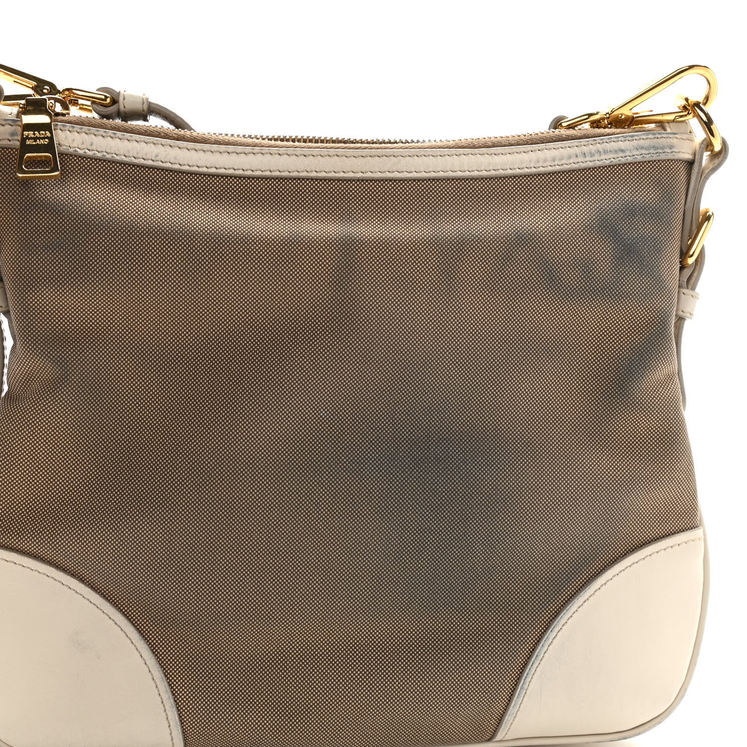 Prada Jacquard Logo Small Flat Messenger Bag White 18 of 18
