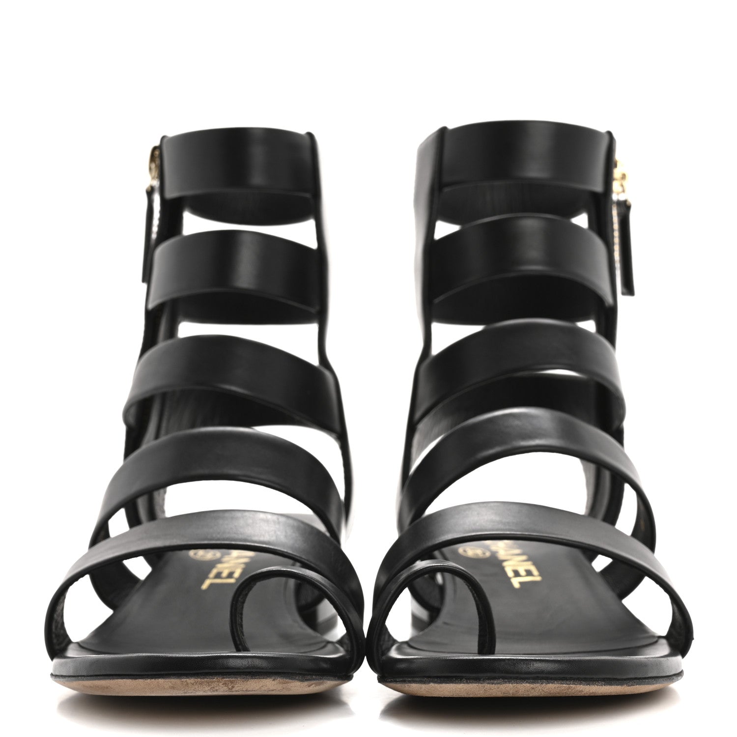 Chanel Calfskin Gladiator Sandals 35 Black 3 of 13