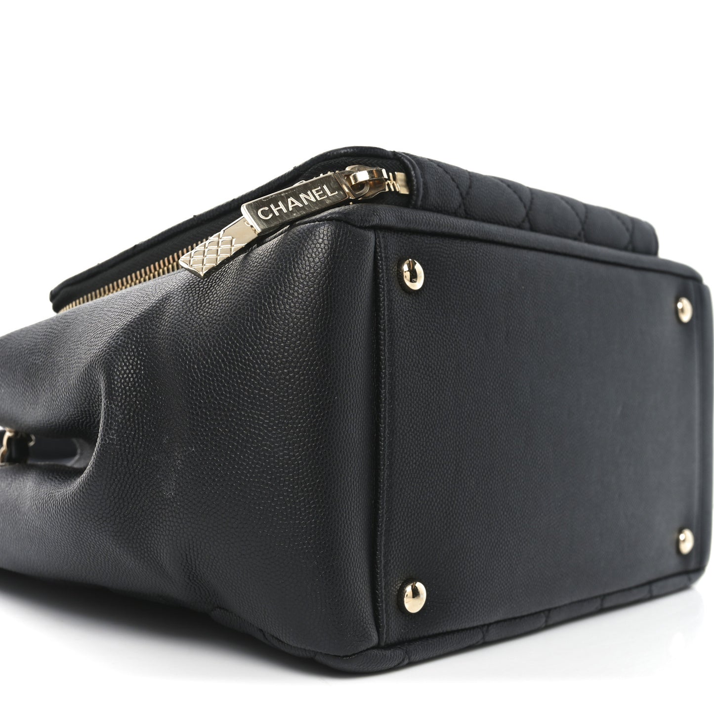 Caviar Quilted Small Business Affinity Shopping Bag Black