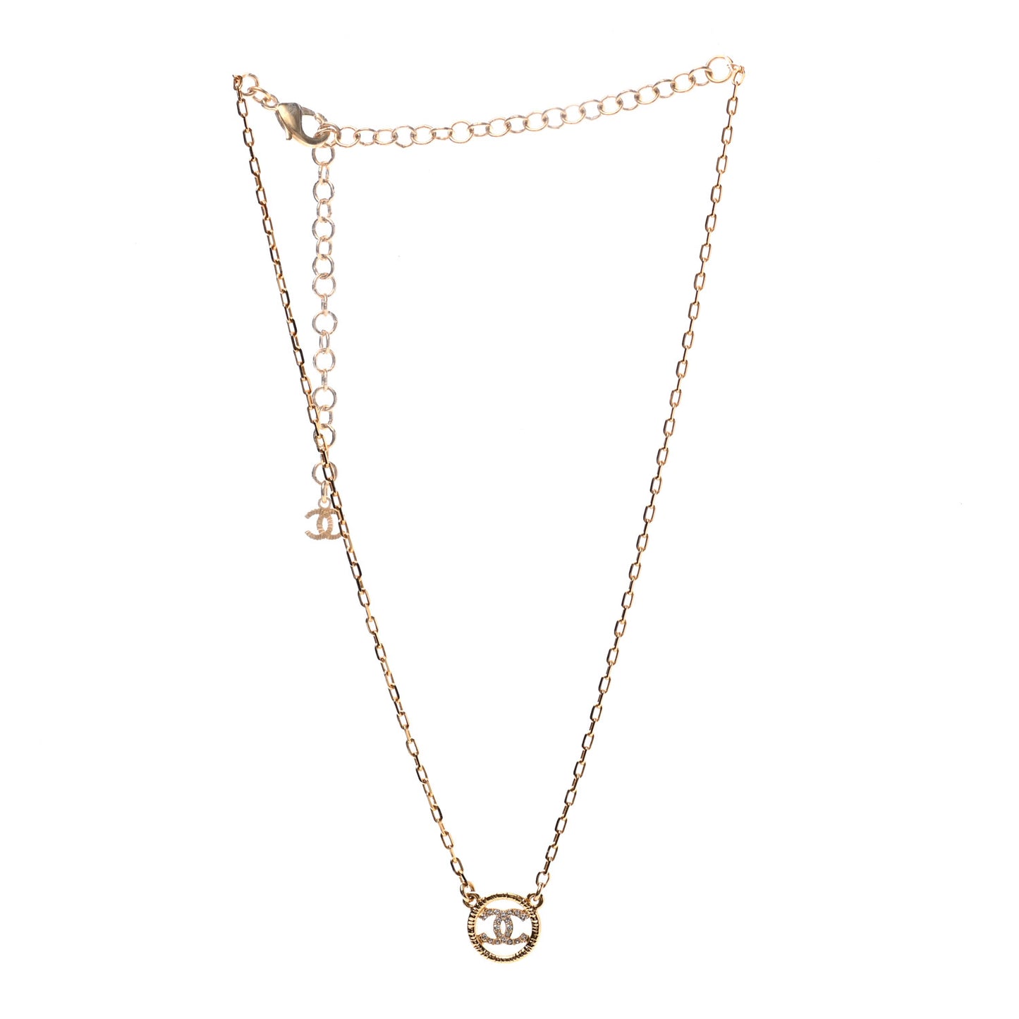 Crystal CC Chain Short Necklace Gold