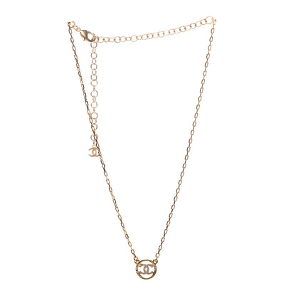 Chanel Crystal CC Chain Short Necklace Gold 3 of 7