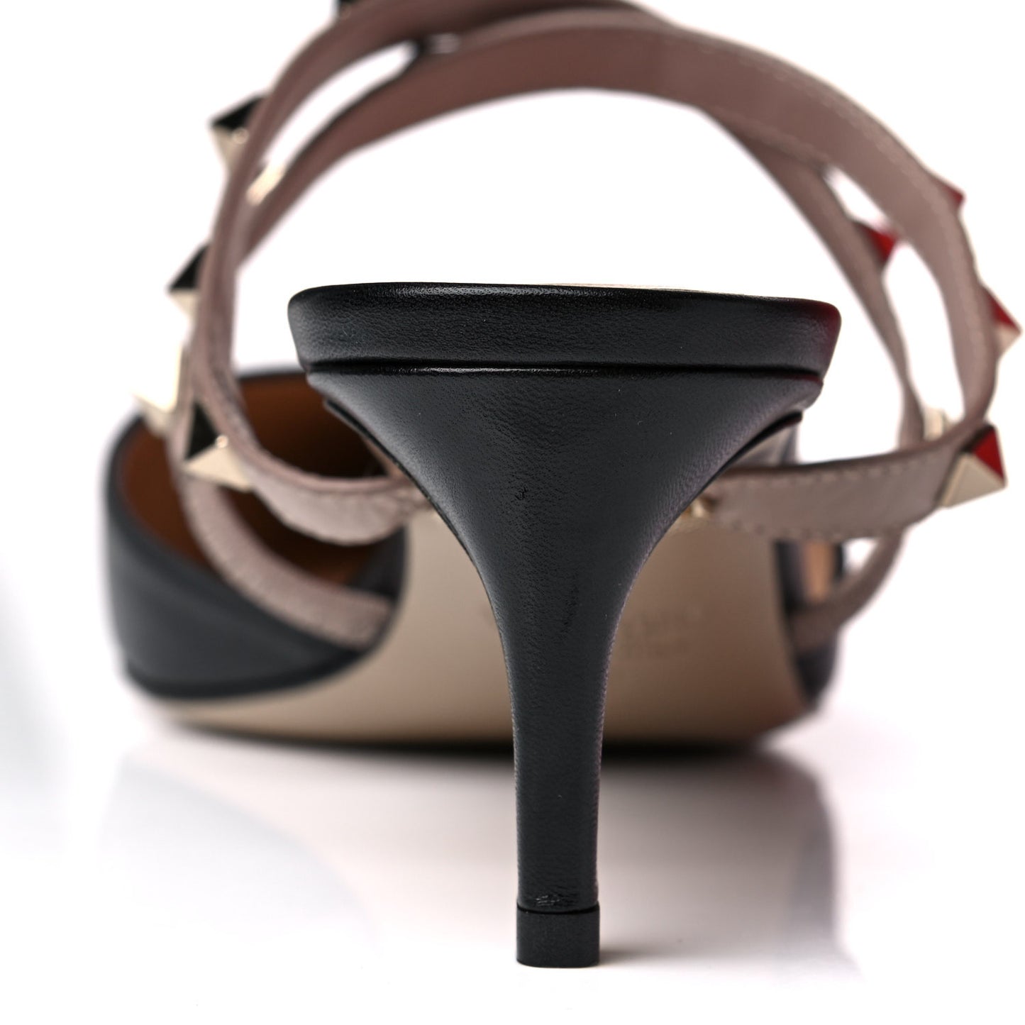 Nappa Rockstud Criss Cross 55mm Mules 38 Black Poudre