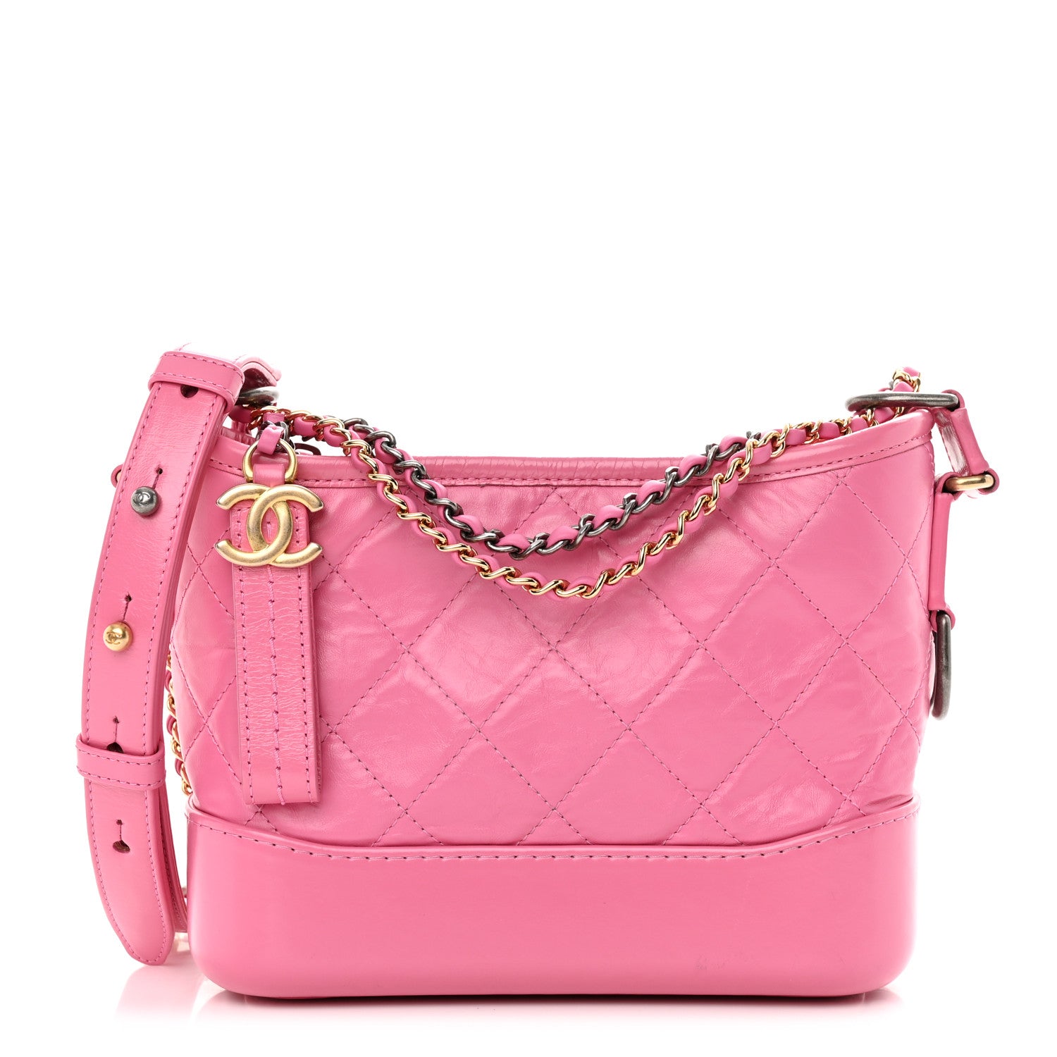 Chanel Aged Calfskin Quilted Small Gabrielle Hobo Rose 1 of 15
