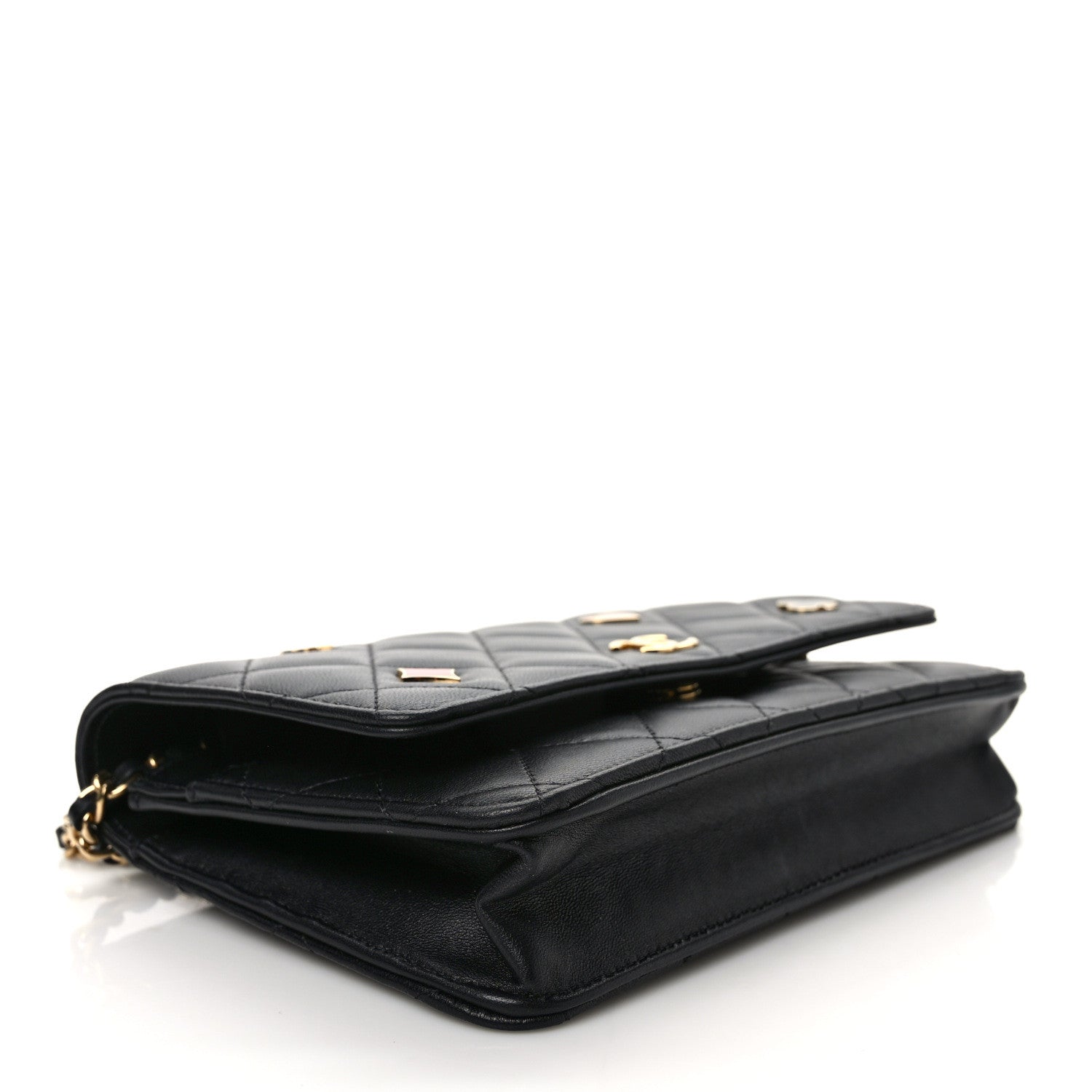 Chanel Lambskin Quilted Enamel Coco Casino Wallet On Chain WOC Black 4 of 11