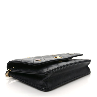 Chanel Lambskin Quilted Enamel Coco Casino Wallet On Chain WOC Black 4 of 11