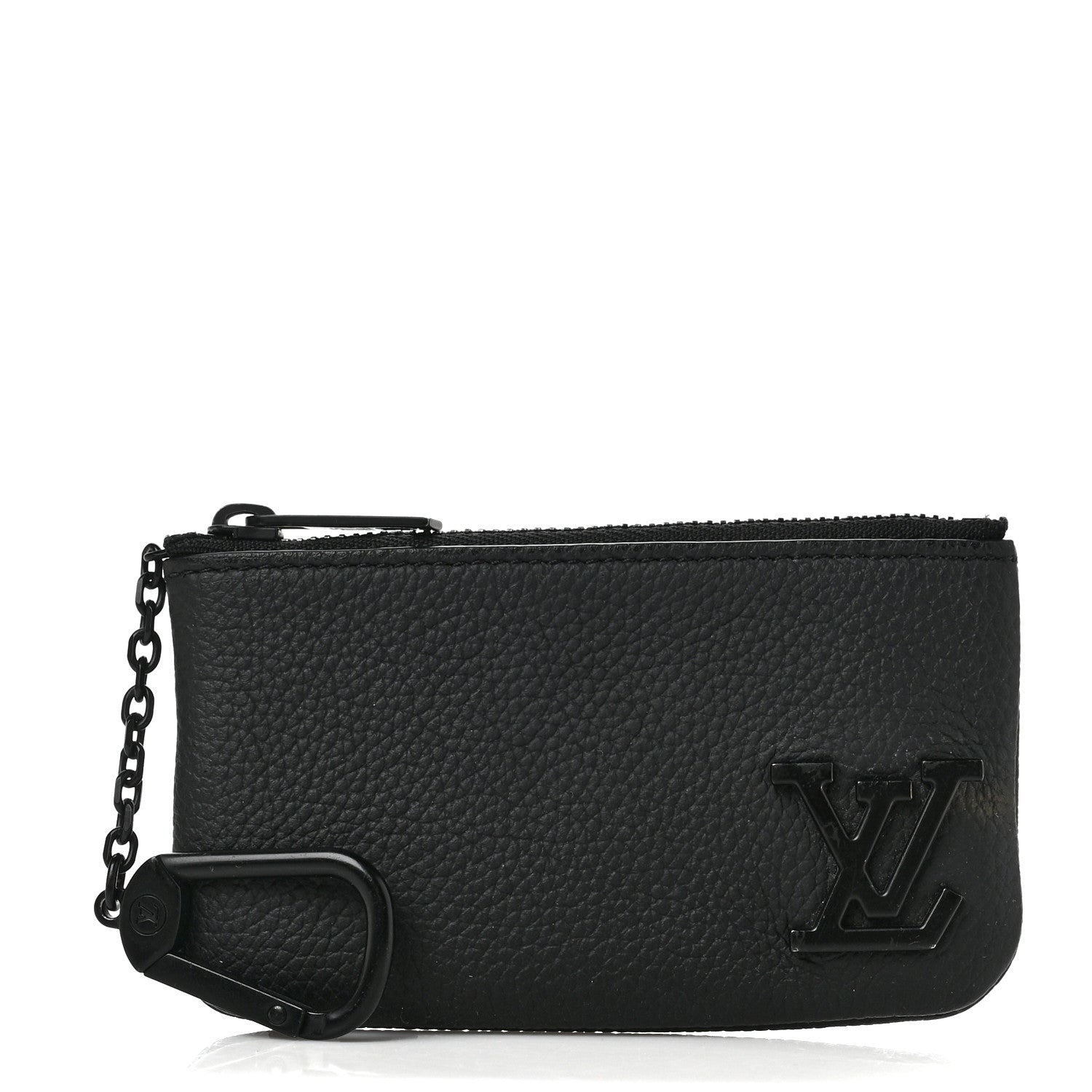 Louis Vuitton Grained Calfskin Aerogram Key Pouch Black 1 of 6