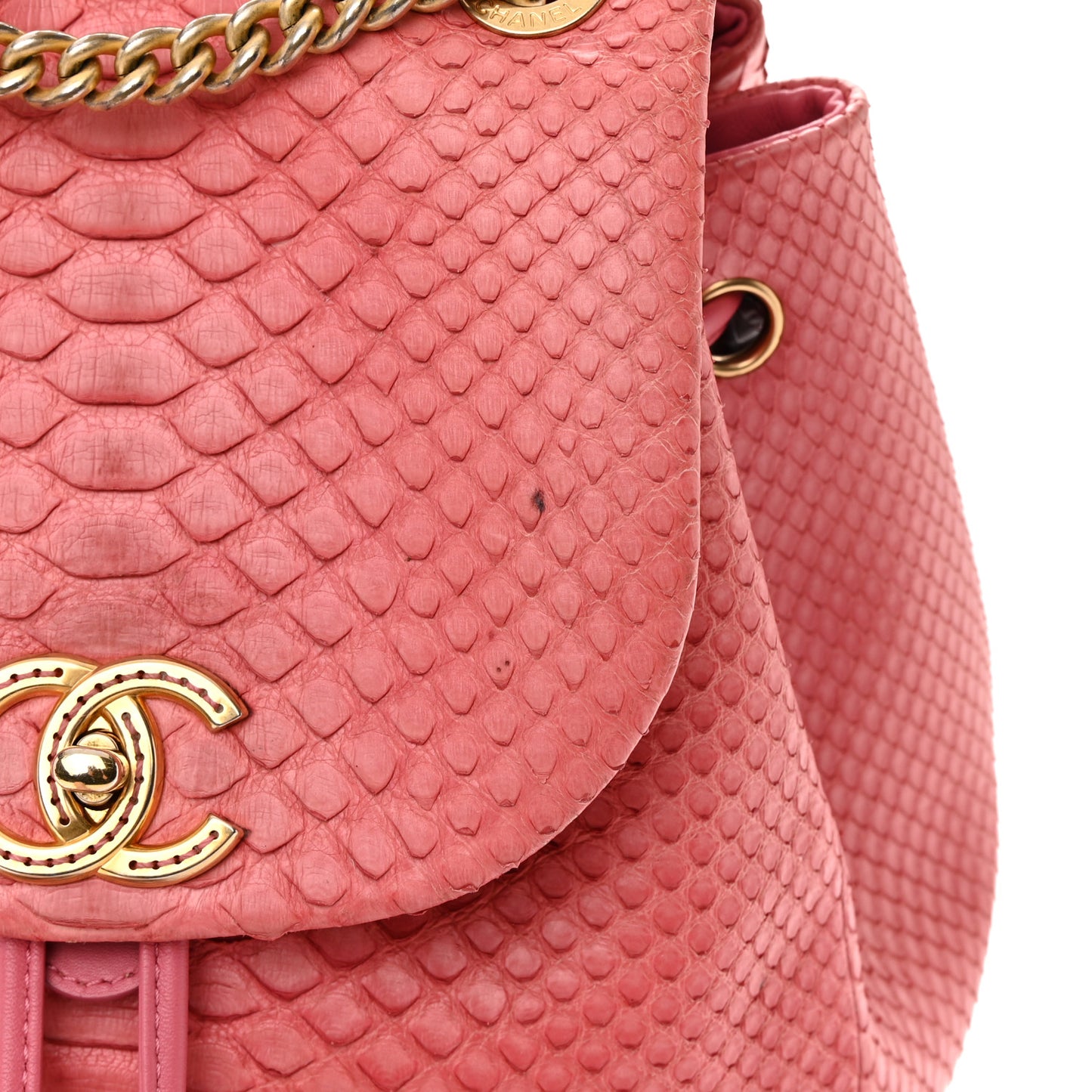 Snakeskin Backpack Light Pink
