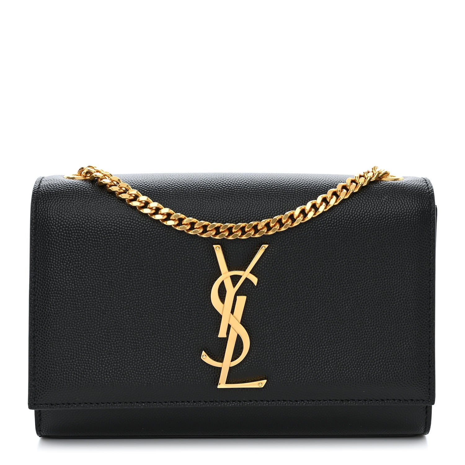 Saint Laurent Grain De Poudre Small Classic Monogram Kate Satchel Black 1 of 12