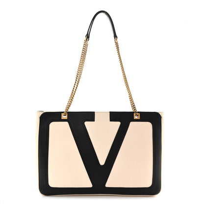 Valentino Garavani Nappa Medium Viva Superstar Shopping Tote Butter Black 1 of 10