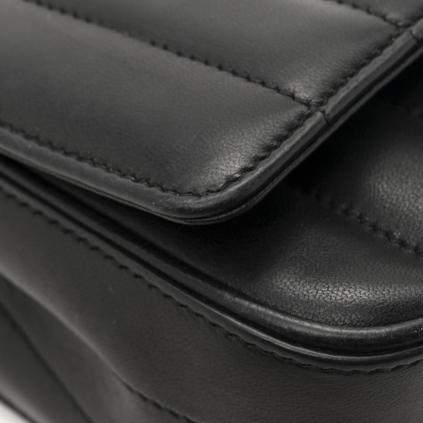 Lambskin Matelasse Monogram Small Vicky Chain Bag Black