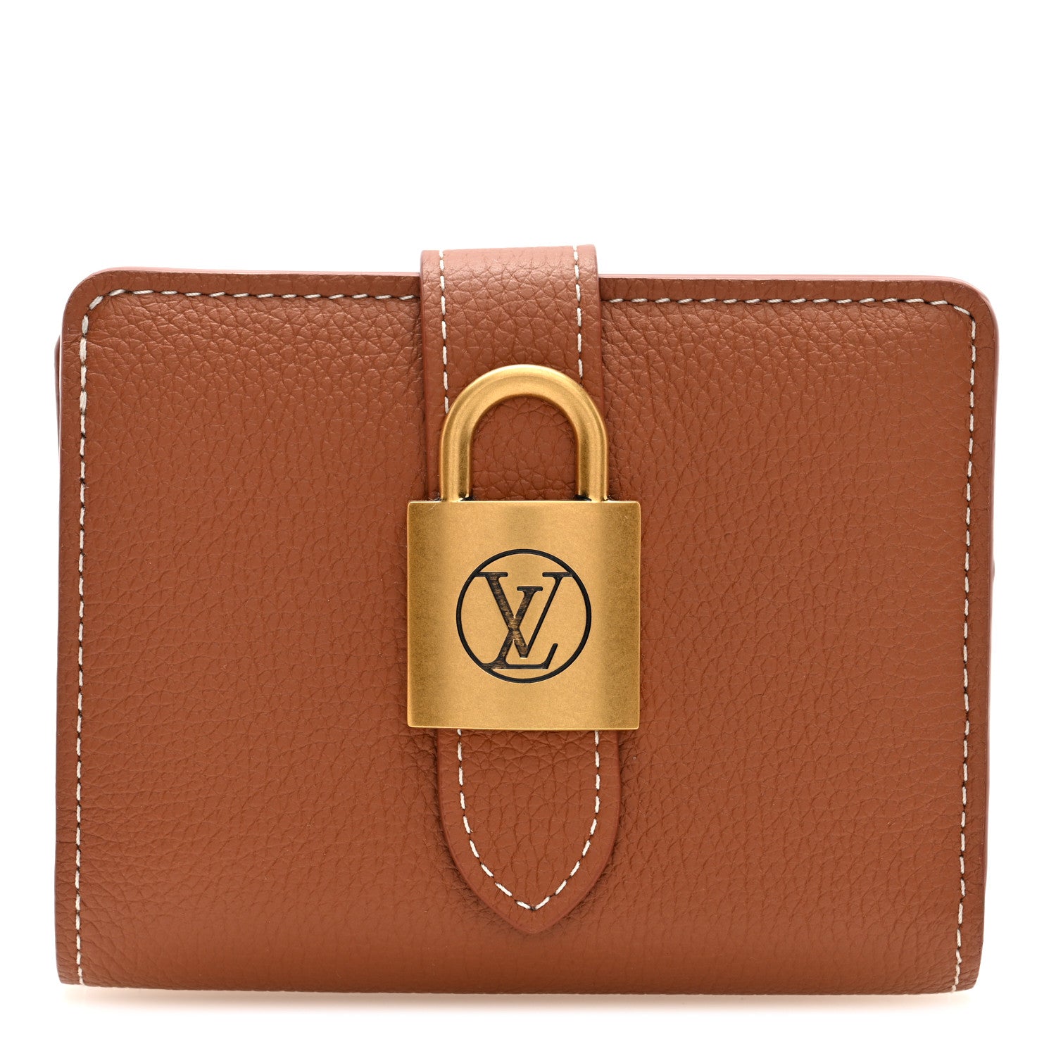 Louis Vuitton Grained Calfskin Low Key Compact Wallet Cognac 1 of 6