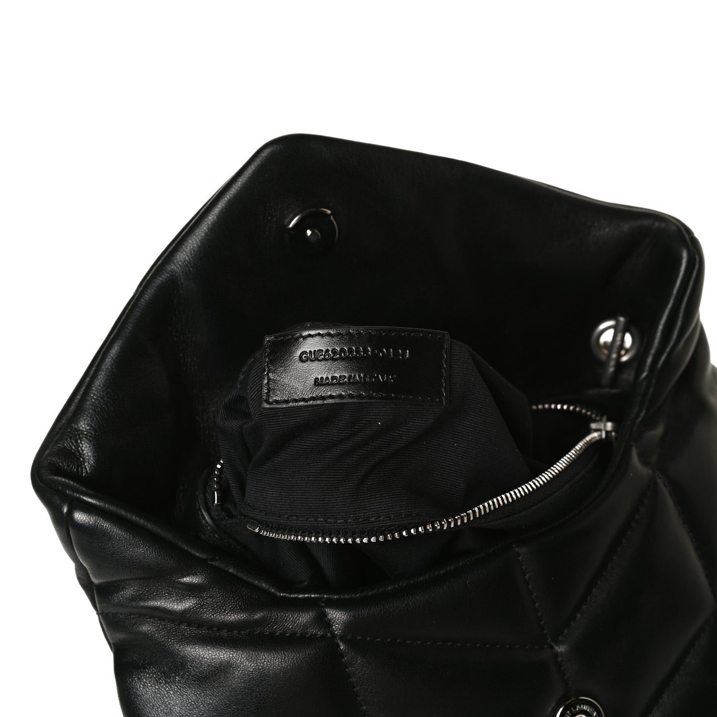 Lambskin Quilted Toy Loulou Puffer Monogram Chain Satchel Black