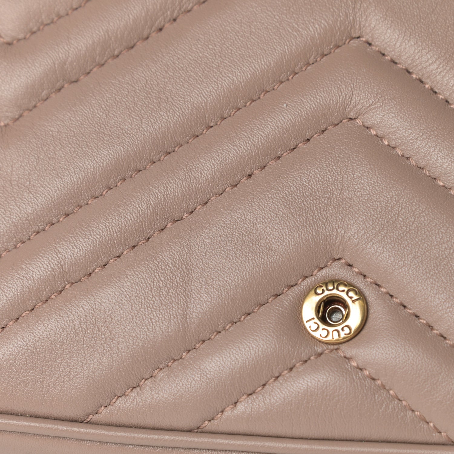 Gucci Calfskin Matelasse Super Mini GG Marmont Shoulder Bag Porcelain Rose 8 of 12
