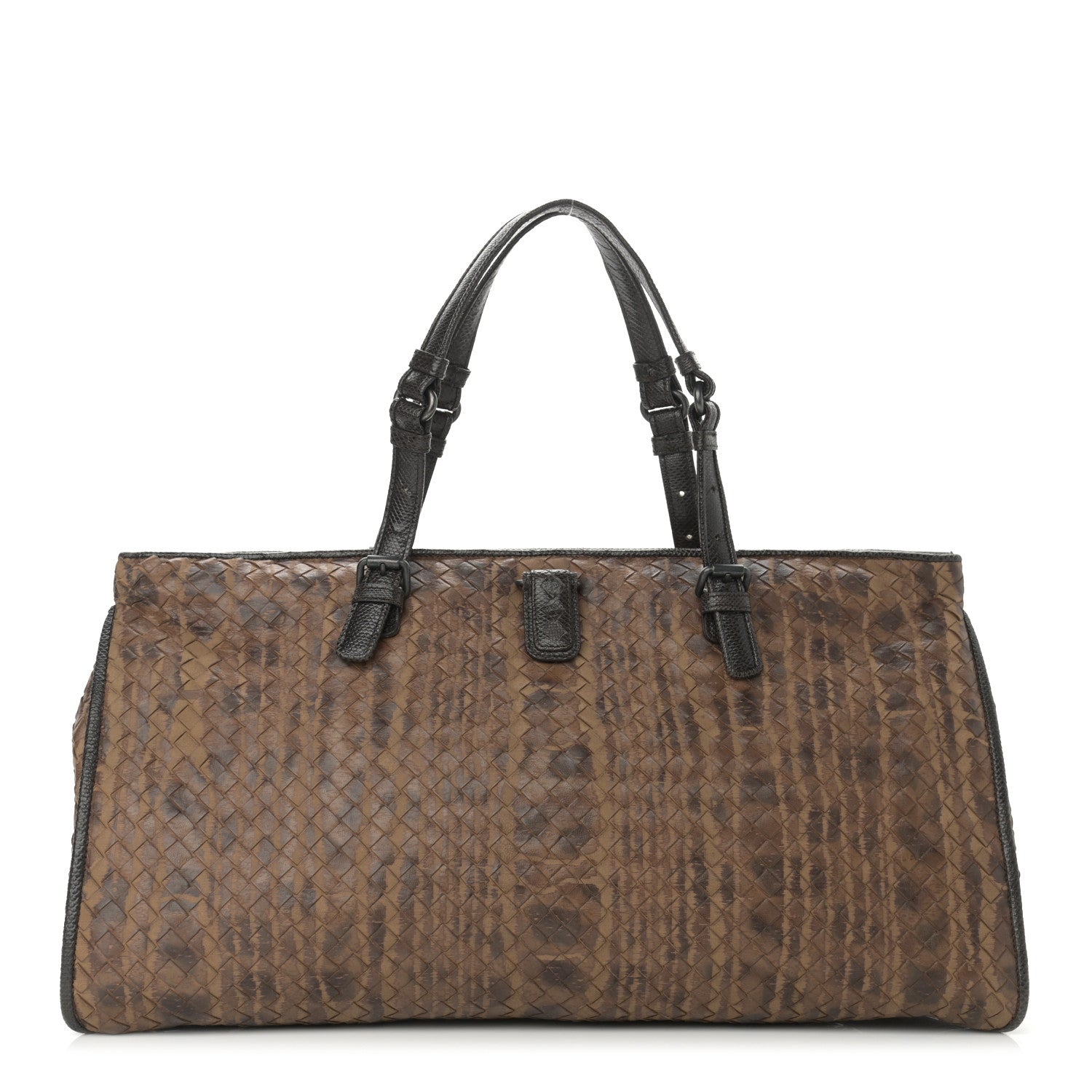 Bottega Veneta Karung Printed Nappa Moire Lizard Intrecciato Tote Multi Oak 1 of 11