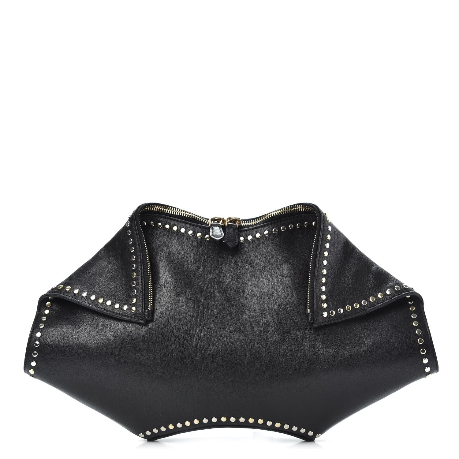 Alexander McQueen Calfskin Studded De Manta Clutch Black 1 of 11