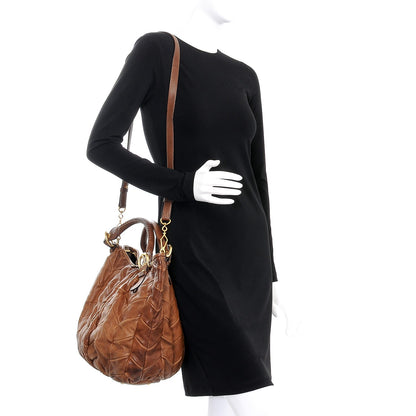 Miu Miu Nappa Large Patchwork Tote Cammello 2 of 7